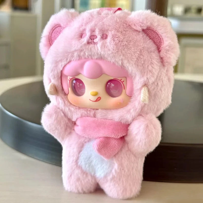 Yooki 4th Generation Small Bear plush toy keychain backpack pendant from the Take A Bit series mystery box