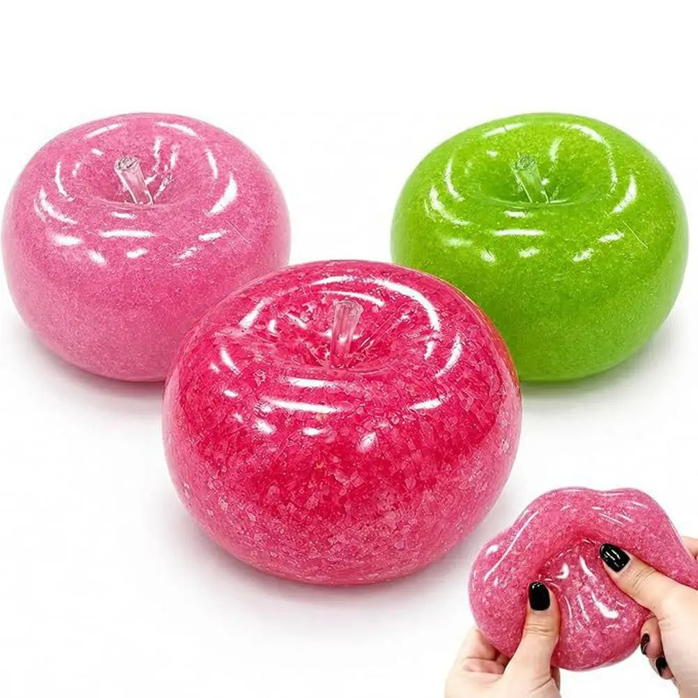 New Apple Slushie Squishy Fidget Toy Crunchy Moldable Non-Bounce Sensory Stress Reliever Medium Grip Strength Slow Rising Gift