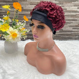 Colored Brazilian virgin human hair headband pixie cut curly wig, full machine-made glueless style for women