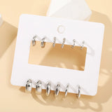 Trendy crystal huggie hoop earrings for women, 8-piece jewelry set by HSF Marketplace