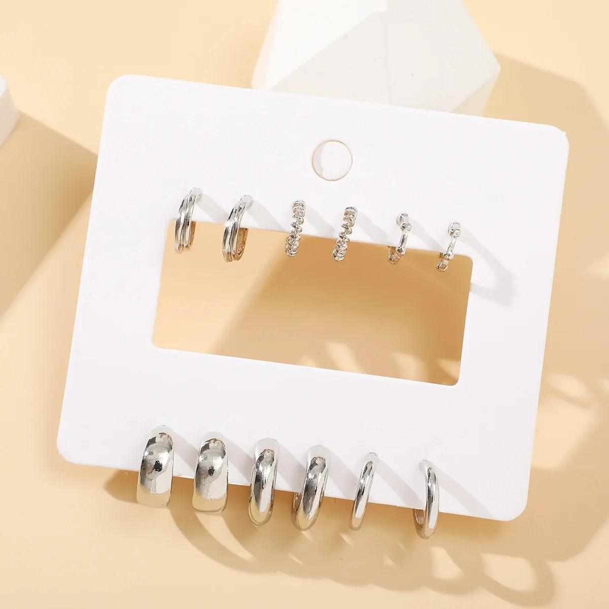 Trendy crystal huggie hoop earrings for women, 8-piece jewelry set by HSF Marketplace