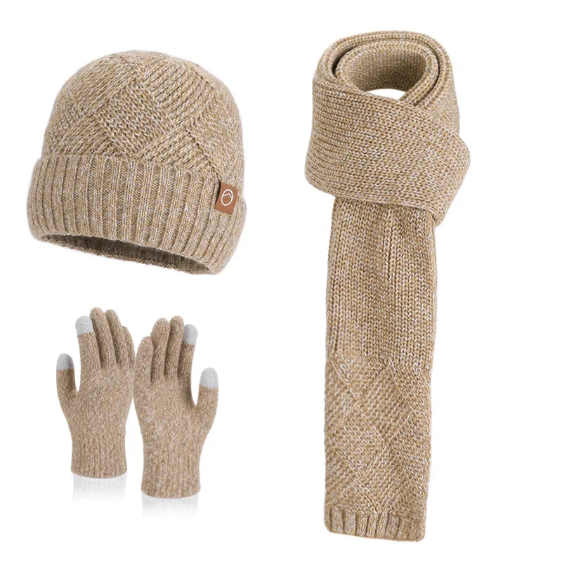 Winter knitted hat, scarf and gloves set by HSF Marketplace for cold weather protection