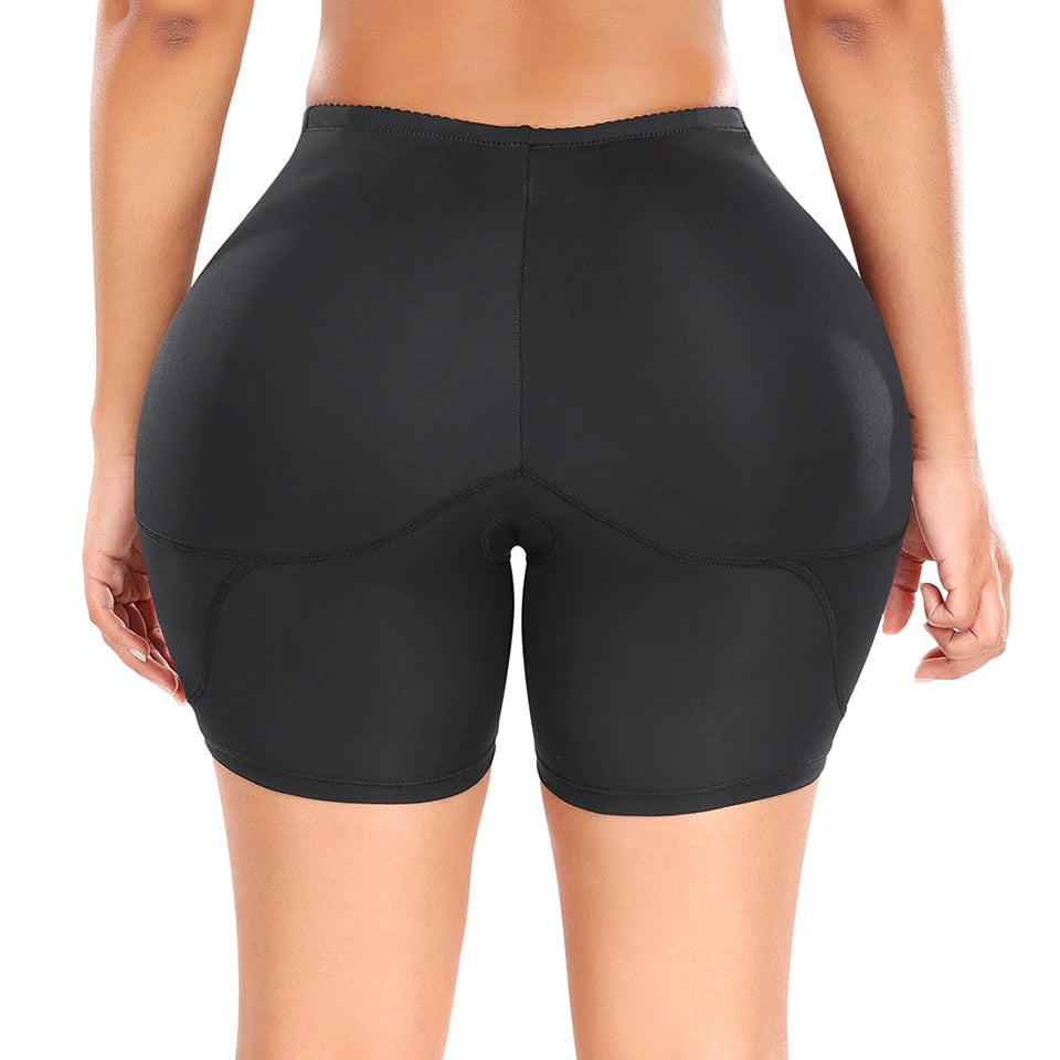 Full buttock padded panties by HSF Marketplace, black shapewear shorts with four thick pads and full coverage