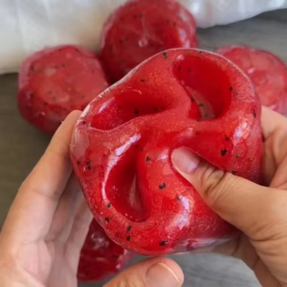 Handmade Watermelon Slushy Squishy Toy Soft Slow Rebound Stress Relief ADHD Squeeze Toy Realistic Fruit  Model Adult Gift