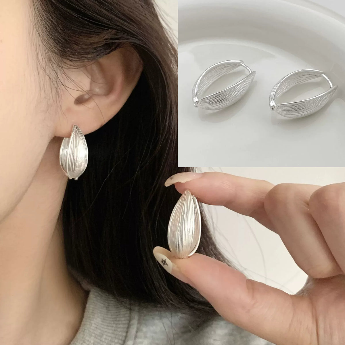 925 Sterling Silver Bow Knot Ear Clip for Women - Sweet Jewelry Gift