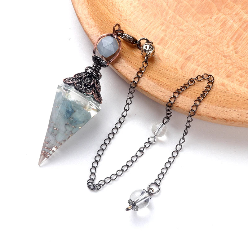 Natural stone pendulum pendant for jewelry making and energy use by HSF Marketplace