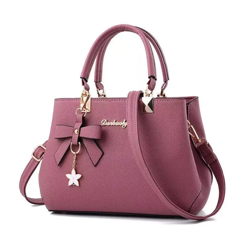 Korean trendy autumn winter bow women’s shoulder bag by HSF Marketplace, stylish portable messenger purse with large capacity