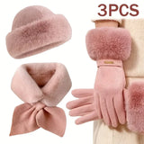 Women’s winter 3-piece set with warm hat, scarf, and gloves by HSF Marketplace