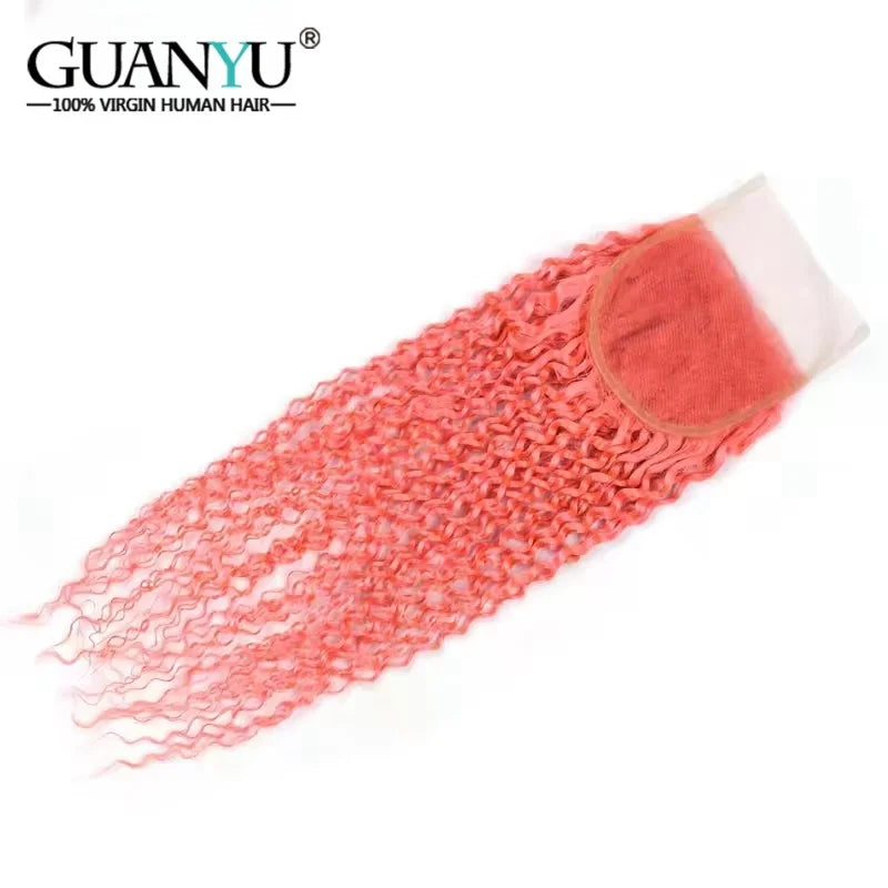 Kinky curly human hair bundles with closure for sew-in wefts by HSF Marketplace