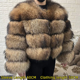 Women's luxury thick real raccoon fur coat in plus sizes by HSF Marketplace