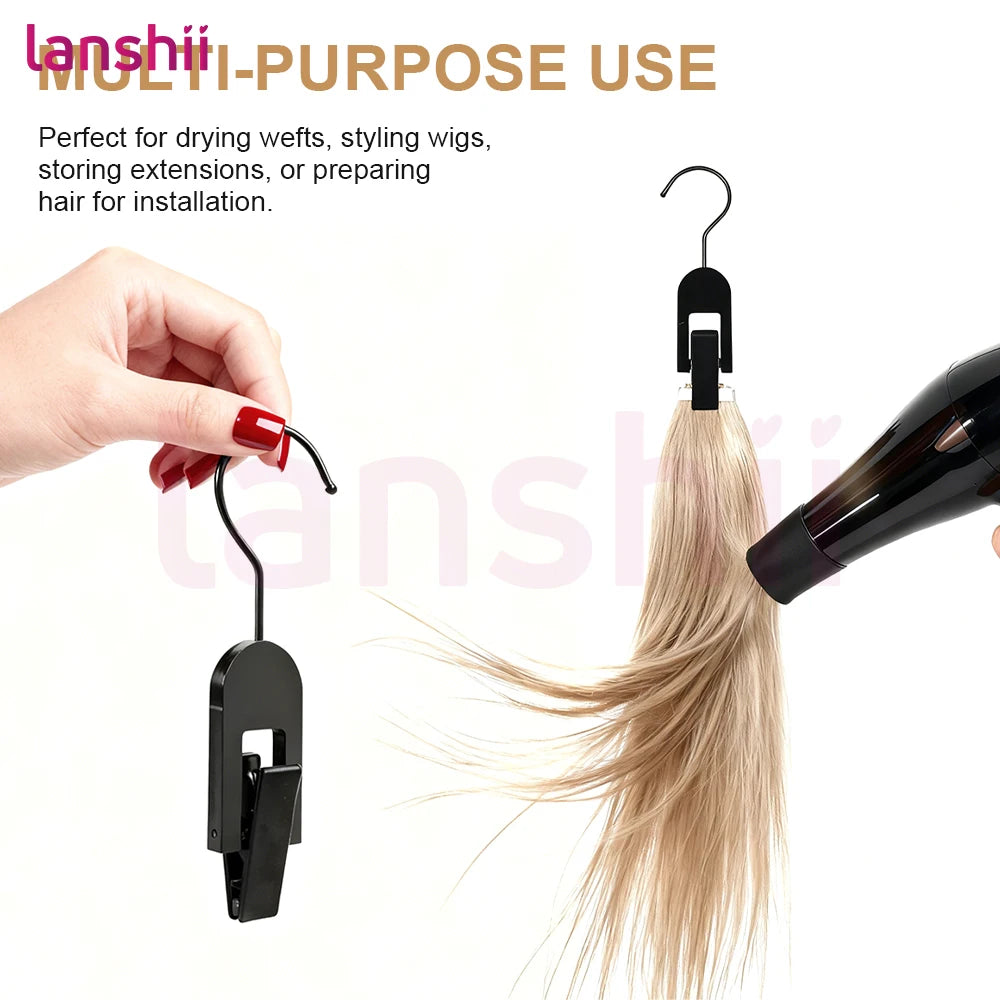 Lanshii Acrylic Hair Extension & Wig Clips – Durable Hangers for Salon & Home Hair Storage and Organization