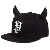 Unisex P letter embroidery baseball hat with adjustable fit, casual trucker cap for outdoor wear
