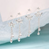 Vintage lotus earrings in 925 sterling silver for women by HSF Marketplace