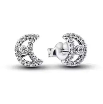 925 sterling silver herbarium cluster heart halo stud earrings for women, sparkling wedding jewelry