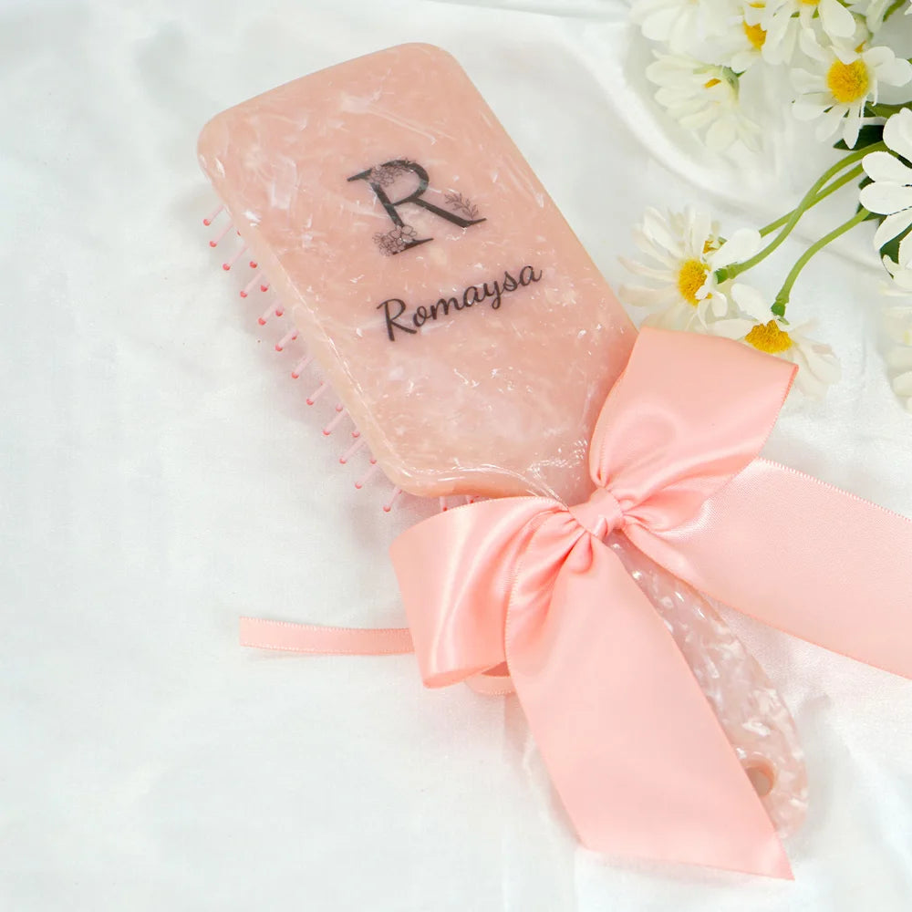 1pc Customized Personalized Hair Brush Engraved Name Scalp Massage Airbag Hairbrush Hairdressing Comb Mother's DAY Gift