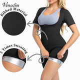 Vensslim women’s full body shaper sauna sweat suit vest and waist trainer in black shapewear design