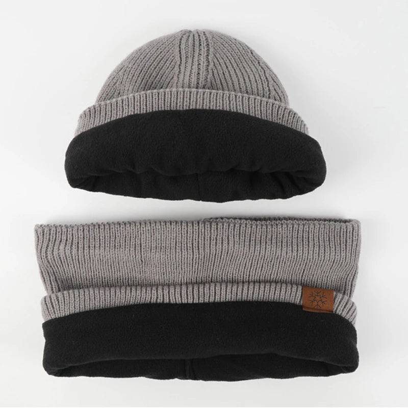 Women's winter scarf hat glove set with warm plush lining, shown together in matching cold-weather accessories.