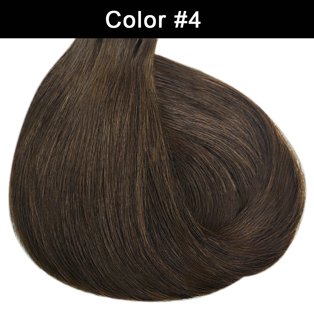 HSF Marketplace #4/27 clip-in Brazilian human hair extensions, straight highlight blend in natural color