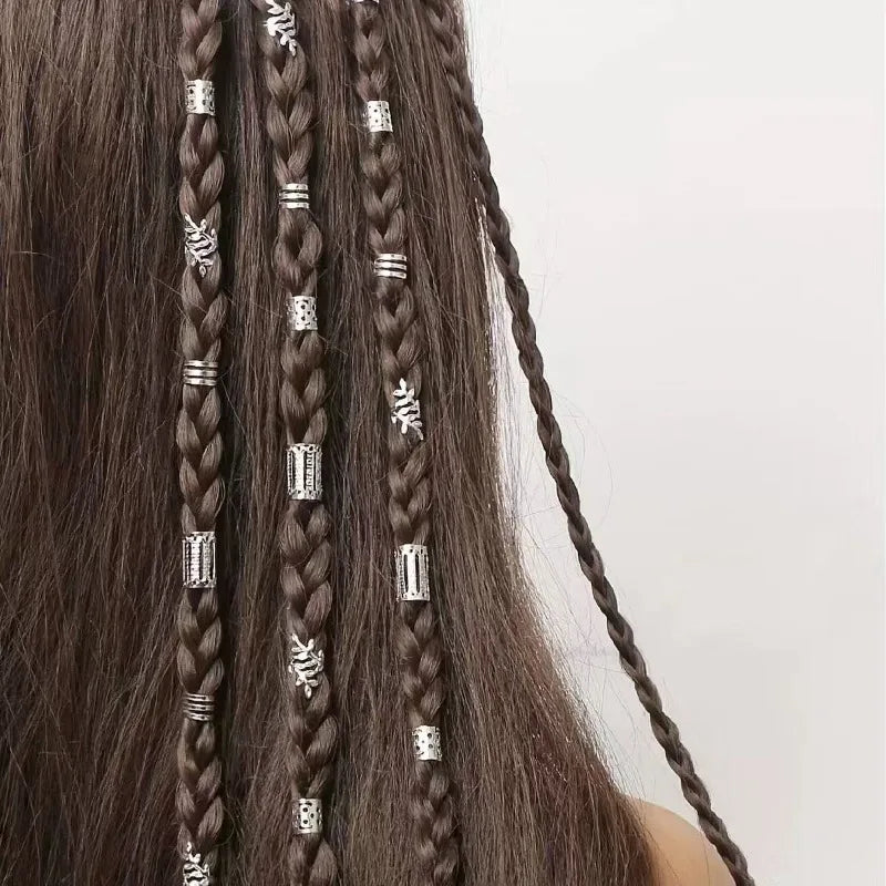 Vintage silver leaf hair cuffs for dreadlock styles, hair styling tools by HSF Marketplace