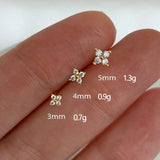 3/4/5MM 925 Sterling Silver 5A Zircon Simple Star Tiny Stud Earrings for Women Fine Jewelry Minimalist Ear Hole Care Accessories