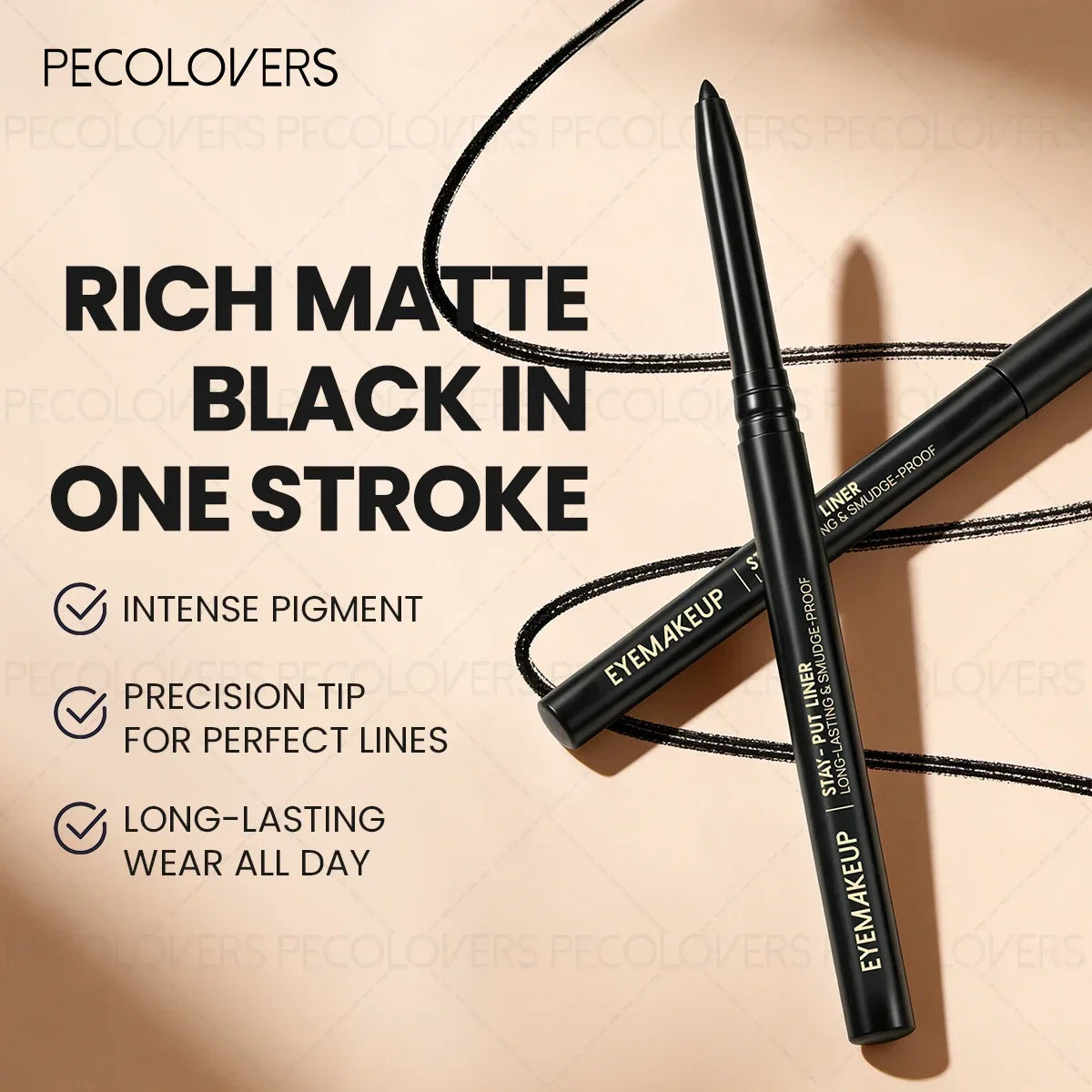 9-piece black gel eyeliner pencil kit with smooth-gliding, waterproof, sweat-resistant cream eyeliner pens by HSF Marketplace