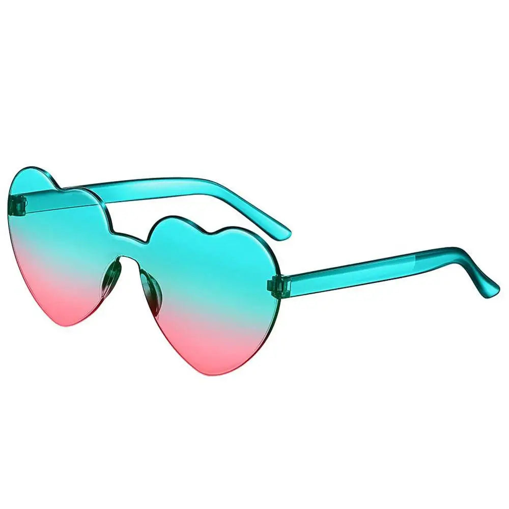 Pink love heart-shaped sunglasses for women with big vintage frames, UV400 protection, fashionable outdoor eyewear by HSF Marketplace.