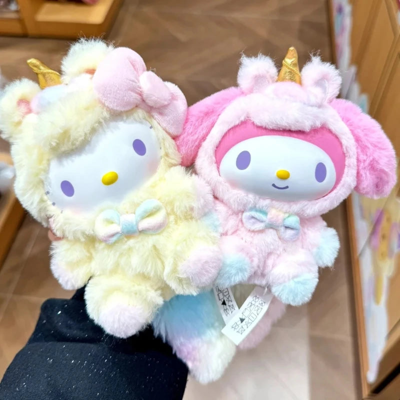 Sanrio Dream Unicorn Series vinyl plush blind box featuring Hello Kitty and Kuromi pendants for bags
