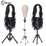 Wig Stand Tripod & Canvas Block Wig Head Adjustable Hairdresser Training Head Stand Set For Wig Display Styling Salon Home Used