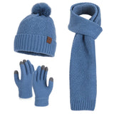 Women's Korean style knitted wool hat and scarf set in a warm winter design