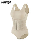 Women’s full body shaper corset cincher bodysuit with tummy control and slimming tank top design
