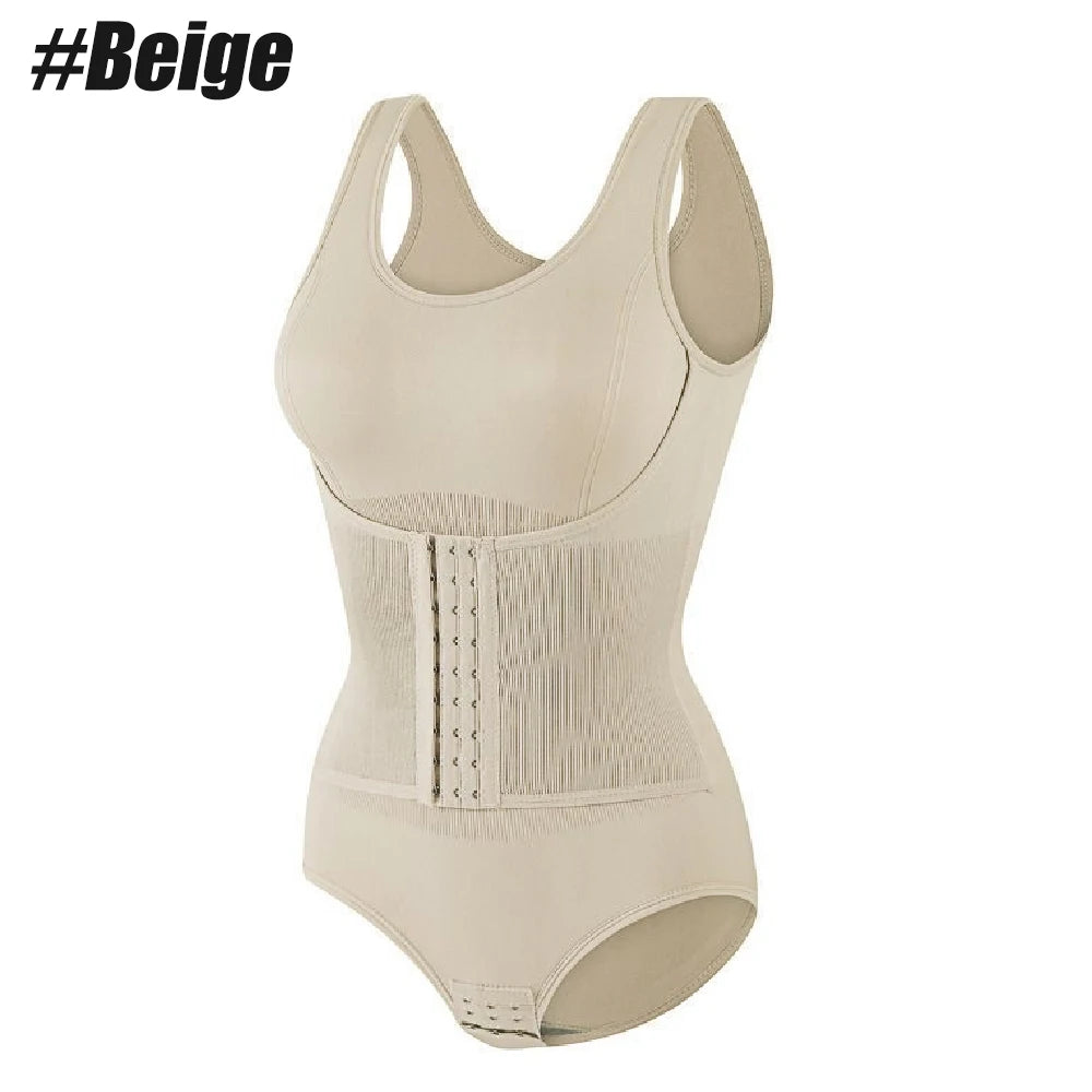 Women’s full body shaper corset cincher bodysuit with tummy control and slimming tank top design