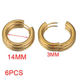 Gold plated large round hoop earrings for women, 6-piece jewelry set by HSF Marketplace