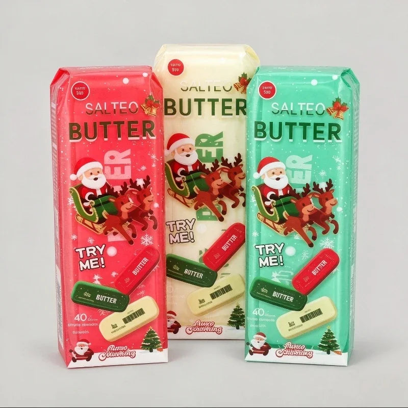 New Christmas Butter Stick Squishy Toy Building Block Fidget Toy Super Soft Slow Rising Squeeze Stress Relief Sensory Toy