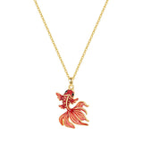Sterling silver and gold fighting fish pendant necklace for women, featuring detailed jewelry design, perfect for birthdays or fashion.