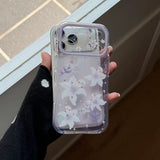Glitter Lily Flower Shockproof Phone Case for iPhone 15-18 Models