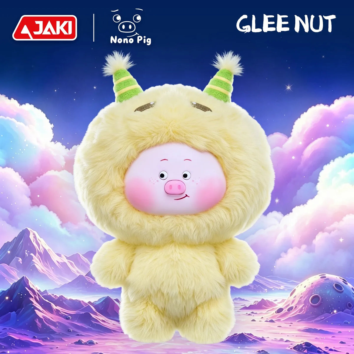 JAKI Nono Pig plush blind box keychain, kawaii stuffed piggy toy and bag charm collectible figure