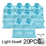 Soft satin wig storage bags for hair extensions, 20-piece customizable set by HSF Marketplace