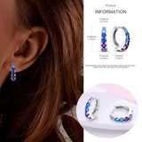 925 sterling silver hoop earrings with blue night sky gemstones, HSF Marketplace jewelry