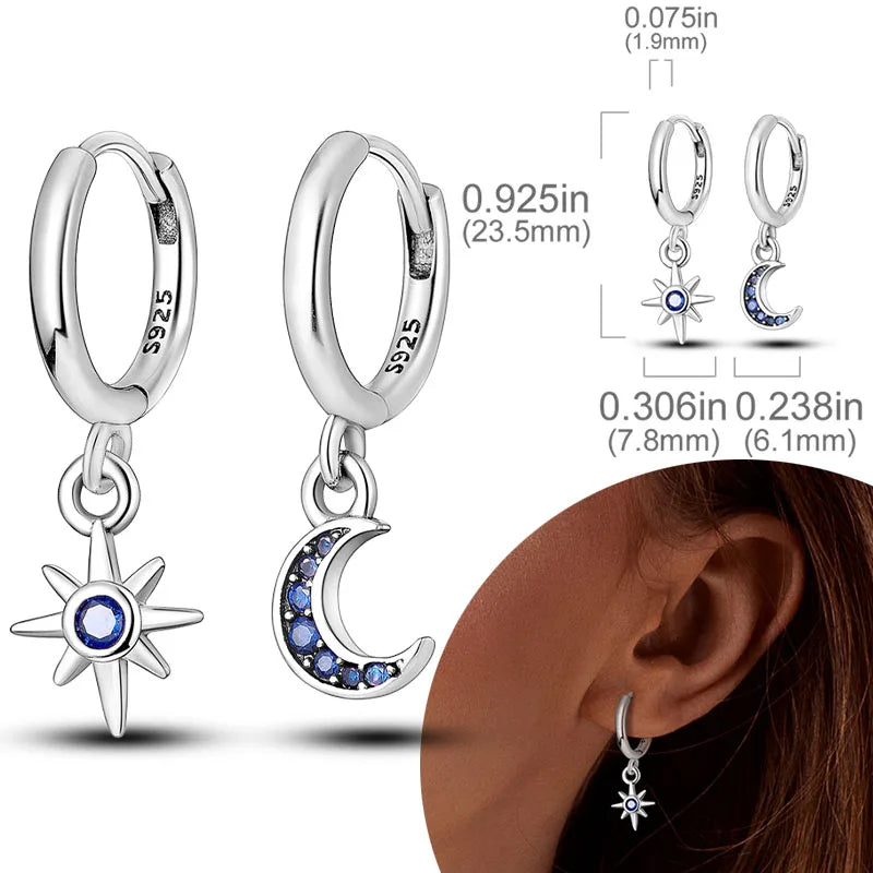 925 sterling silver hoop earrings with zirconia, hypoallergenic jewelry for women and girls by HSF Marketplace
