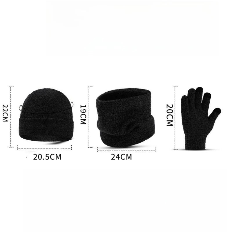 Men's winter hat, scarf, and glove set for outdoor sports by HSF Marketplace