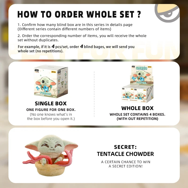 52TOYS Grogu Foodies Series plush blind box vinyl pendant collectible figure ornament