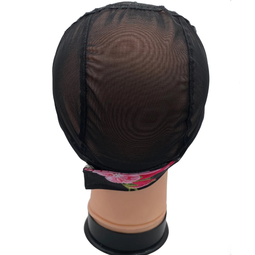 Adjustable headband wig cap with grip band for wig making by HSF Marketplace