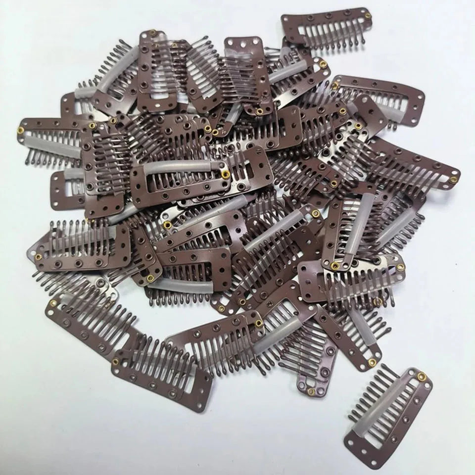 50/20pcs 2.3cm-3.2cm Black Brown Color Wig Clips Snap Clip For Hair Extension Wig Weft Wig PP Hairpins Large Clips Styling Tools
