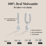 ATTAGEMS full synthetic moissanite water drop pendant hoop earrings for women, HSF Marketplace jewelry