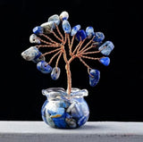 Natural Gemstone Mini Crystal Tree Bonsai Natural Stone Tabletop Decor,Home Office Luck Tree Home Ornaments