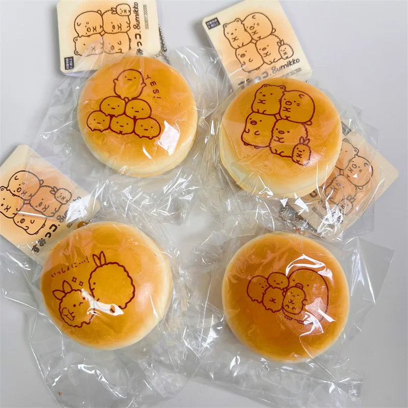 Cute 7cm bio burger squishy sensory toy from HSF Marketplace, ultra soft PU simulation bread pendant for stress relief and decompression.