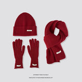 Women's winter warm knitted hat, scarf, and gloves set by HSF Marketplace