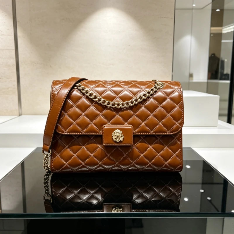 Elegant HSF Marketplace leather tote bag for women, premium leather crossbody handbag with shoulder strap and spacious interior.
