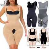 MISSMOLY women's full-body shapewear bodysuit with open crotch, corset design, and tummy control