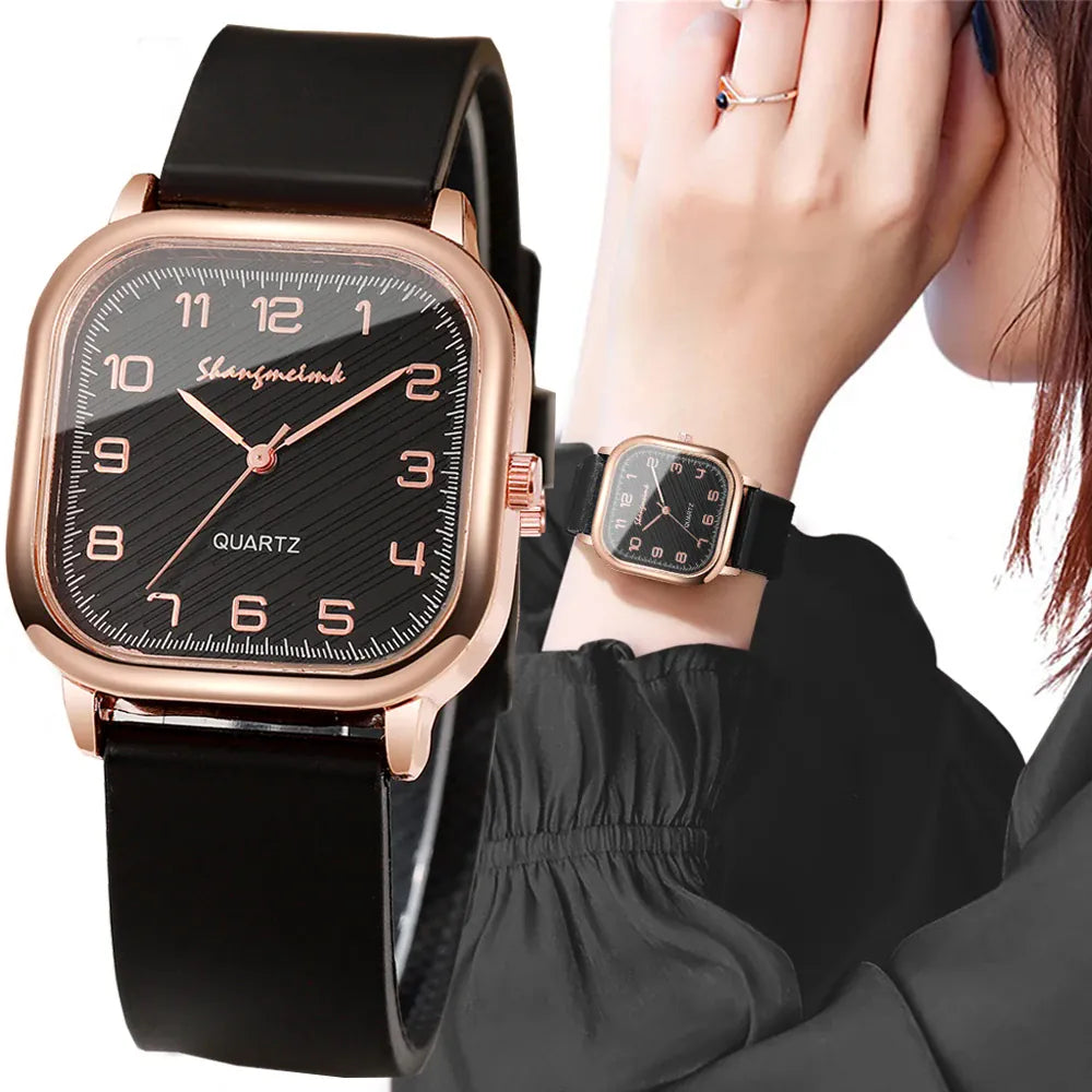 Fashion Square Women Watches Casual Silicone Strap Quartz Watch for Girls Clock Reloj Mujer